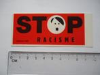 sticker oud STOP RACISME protest retro strip logo revu, Verzenden, Zo goed als nieuw, Bedrijf of Vereniging