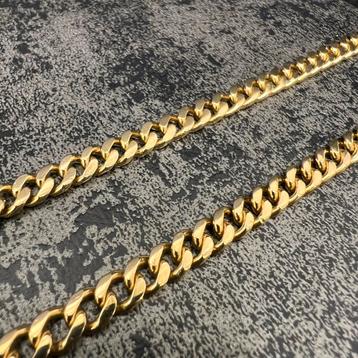 18k gouden ketting cuban schakel massief model beschikbaar voor biedingen
