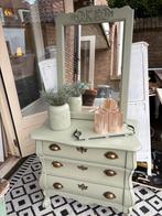 Oud Groen Buikkastje met Spiegel - Set, Minder dan 50 cm, Gebruikt, Ophalen of Verzenden, Minder dan 100 cm