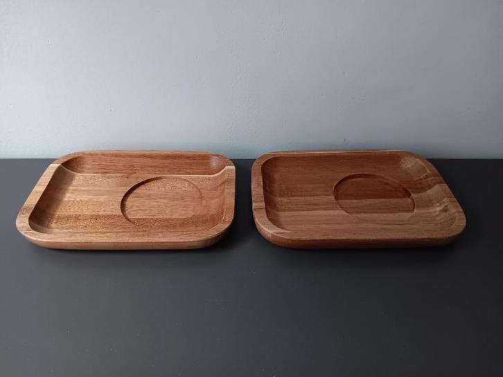 2x Houten koffiebordjes Intermezzo – 17x12 cm, Huis en Inrichting, Keuken | Keukenbenodigdheden, Gebruikt, Ophalen of Verzenden