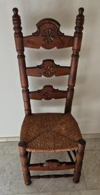 Antieke kasteelstoel met rieten zitting, Antiek en Kunst, Antiek | Meubels | Stoelen en Banken, Ophalen