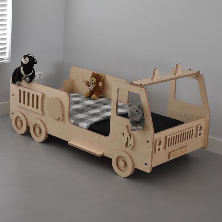 Brandweer bed (Berken Multiplex), Kinderen en Baby's, Kinderkamer | Bedden, Nieuw, 180 cm of meer, 85 tot 100 cm, Lattenbodem