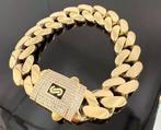 Prachtige 14 karaats gouden cuban armband, Sieraden, Tassen en Uiterlijk, Armbanden, Ophalen of Verzenden, Goud