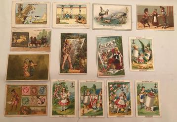 14 antieke prentjes plaatjes reklame  beschikbaar voor biedingen