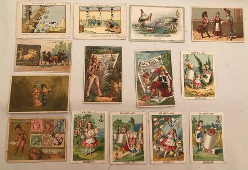 14 antieke prentjes plaatjes reklame, Verzamelen, Foto's en Prenten, Gebruikt, Voor 1940, Ophalen of Verzenden