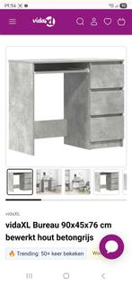 VidaXL Bureau 90x45x76 cm - Betonlook, Huis en Inrichting, Bureaus, Ophalen of Verzenden, Nieuw, Bureau