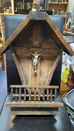 Houten Kruisbeeld met Plank, Antiek en Kunst, Ophalen of Verzenden