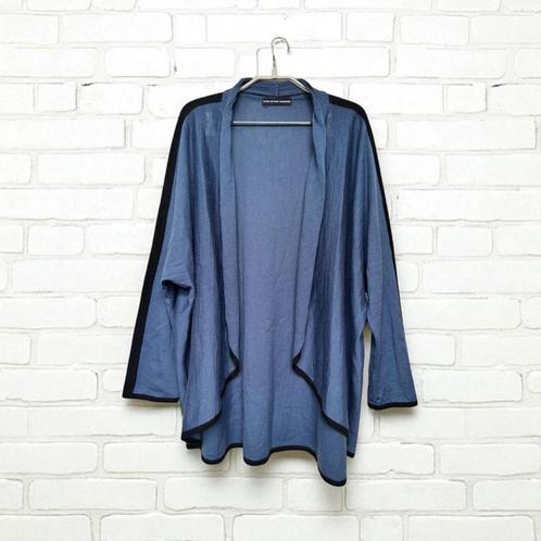 Nieuw: Trine Kryger Simonsen Vest Mt L Staalblauw Zwart Open, Kleding | Dames, Truien en Vesten, Nieuw, Maat 42/44 (L), Blauw