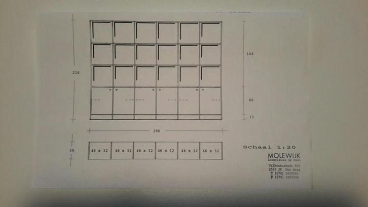 IP-20 maatwerk wandmeubel, Huis en Inrichting, Kasten | Boekenkasten, Zo goed als nieuw, 200 cm of meer, 25 tot 50 cm, Ophalen