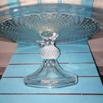 Vintage zware kristallen taartschaal op voet, Huis en Inrichting, Keuken | Servies, Ophalen, Overige stijlen, Glas, Schaal of Schalen