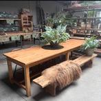 Oude tafel, werktafel, toonbank, vintage, werkbank, Antiek en Kunst, Curiosa en Brocante, Ophalen