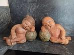Houten beeldjes slapende Boeddha kinderen, Ophalen of Verzenden, Zo goed als nieuw, Dier