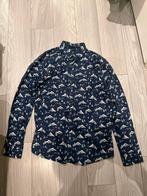 Kerst Overhemd Maat L, Ophalen of Verzenden, Zo goed als nieuw, Blauw, Halswijdte 41/42 (L)