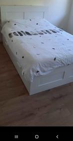 2 persoons bed, Huis en Inrichting, Ophalen, Gebruikt, Wit, Tweepersoons