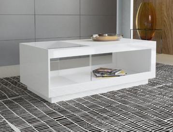 Salontafel - Hoogglans wit - glas - modern - design - 120cm beschikbaar voor biedingen