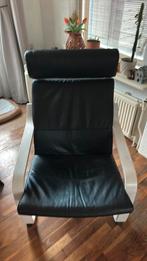 IKEA Poang relax stoel wit hout met leer, Huis en Inrichting, Fauteuils, Ophalen, Gebruikt, Hout, 50 tot 75 cm