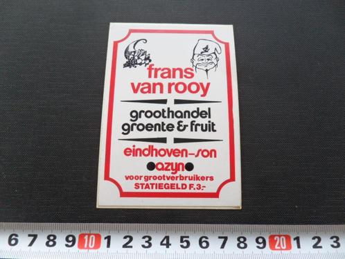 sticker ehv son frans van rooy groothandel groente & fruit, Verzamelen, Stickers, Zo goed als nieuw, Bedrijf of Vereniging, Ophalen