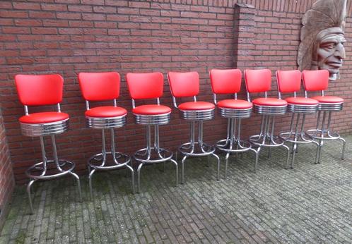 FIFTIES SIXTIES AMERIKAANSE BARKRUKKEN BEL AIR BAR TAFEL, Huis en Inrichting, Barkrukken, Zo goed als nieuw, 60 tot 90 cm, Metaal