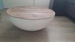 Bowl salontafel wit - hout, Huis en Inrichting, Tafels | Salontafels, 50 tot 100 cm, Minder dan 50 cm, Rond, Gebruikt