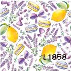 Servetten decoupage/bullet journal - Lavendel citroen L1858, Verzenden, Nieuw, Materiaal