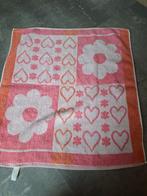 Vintage Roze Keuken Handdoek Hart Bloem, Huis en Inrichting, Ophalen of Verzenden, Roze, Handdoek
