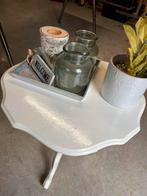 Vintage Bijzettafel - Wit, Ophalen, Gebruikt, Minder dan 50 cm, 50 tot 100 cm