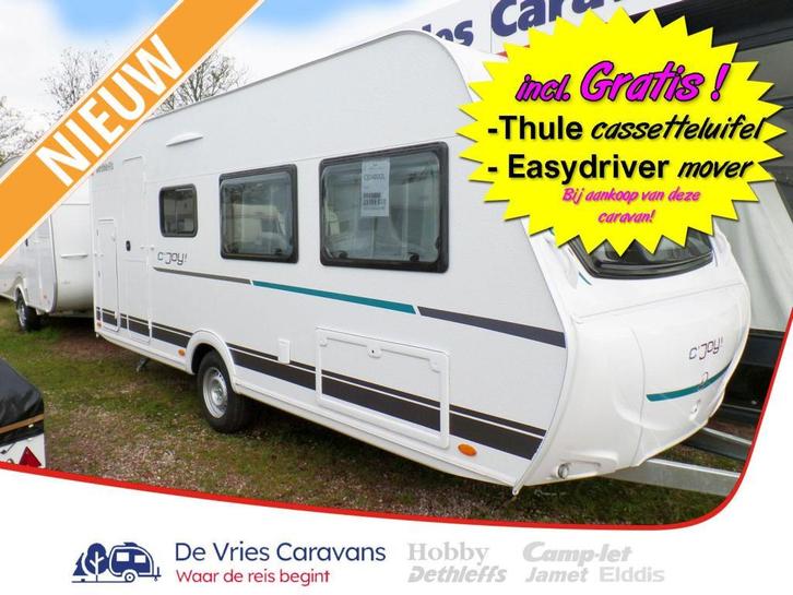 Dethleffs C'Joy 480 QLK Stapelbed,Spec.aanbieding, Caravans en Kamperen, Caravans, Bedrijf, tot en met 6, 1000 - 1250 kg, Overige