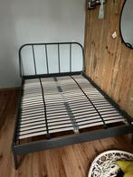 tweepersoonsbed 140x200cm bed incl. hoofdsteun, Huis en Inrichting, Slaapkamer | Bedden, Grijs, 140 cm, Metaal, Zo goed als nieuw