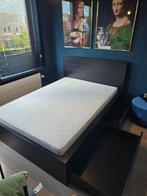 Ikea Malm Bed 140x200 met 4 bedlades, Huis en Inrichting, Ophalen, Zwart, Tweepersoons, 140 cm