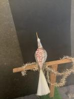 Nostalgische kerstbal ooievaar met baby op zijn rug, Antiek en Kunst, Curiosa en Brocante, Ophalen of Verzenden