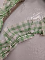Groen Geblokt Lint met Gerimpelde Randjes, Ophalen of Verzenden, Gebruikt, Lint, Band of Elastiek