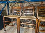 Rustieke houten stoelen met rieten zitting, Ophalen, Zo goed als nieuw, Bruin