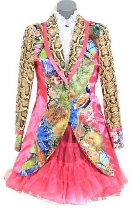 Mooie slang/roze/pauw/vlinder print CARNAVALS jas, Ophalen, Carnaval, Nieuw, Kleding