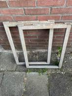 2 identieke hardhouten raampjes, Ophalen, Zo goed als nieuw, Minder dan 80 cm, Gevelraam of Ruit