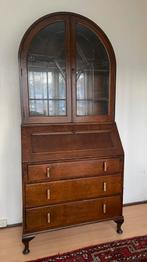Secretaire vitrinekast - hout - antiek - goede staat, Ophalen of Verzenden, Zo goed als nieuw