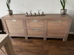 Eiken Houten Dressoir met grijstinten ( zie 2e foto ), Ophalen, Gebruikt, 150 tot 200 cm, Minder dan 100 cm
