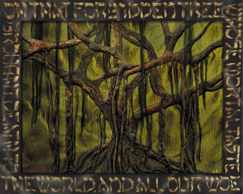 Unieke textieldoek "The Forbidden Tree", Antiek en Kunst, Kunst | Schilderijen | Modern, Ophalen