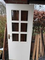 Binnendeur met glas, 82,5 x 200 cm, Doe-het-zelf en Verbouw, Ophalen, Gebruikt, 80 tot 100 cm, Binnendeur