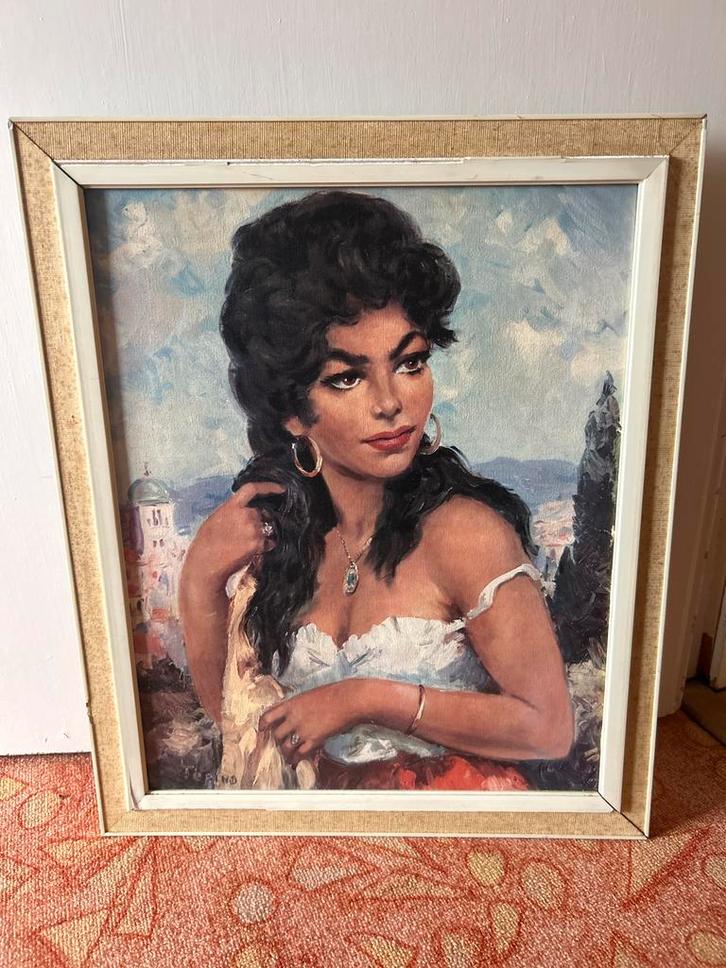 Portret van een Spaanse Schone, Antiek en Kunst, Kunst | Schilderijen | Klassiek, Ophalen of Verzenden