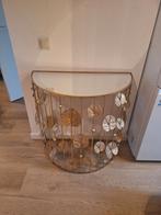 Vintage sidetable Enzo de Gasperi - Goud met spiegelblad, Ophalen, 50 tot 100 cm, Nieuw, Glas