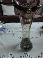 Mooie vintage vaas met rode en lichtgroene slierten MURANO ?, Antiek en Kunst, Ophalen of Verzenden