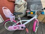 B-Twin fiets roze met poppen stoeltje 16 inch, Fietsen en Brommers, Fietsen | Meisjes, Ophalen of Verzenden, Btwin Decathlon, 16 inch