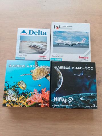 Schaalmodellen 1:400 en 1:500 Delta en HiFly beschikbaar voor biedingen