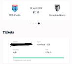 1 kaartje op noord tegen Heracles, Tickets en Kaartjes, Sport | Voetbal, April, Losse kaart, Eén persoon