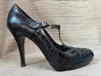 Karen Millen pumps zwart leer mt 38 croco high heels, Pumps, Karen Millen, Zwart, Ophalen of Verzenden