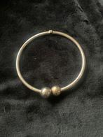 Verzilverde Klem Ketting met bol knop, Ophalen of Verzenden, Zo goed als nieuw, Zilver, Met bedels of kralen