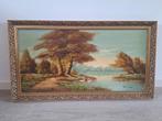 Schilderij Landschap met Zwanen, Antiek en Kunst, Ophalen of Verzenden