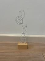 Metalen bloemen in vaas - Decoratie, Ophalen of Verzenden, Zo goed als nieuw