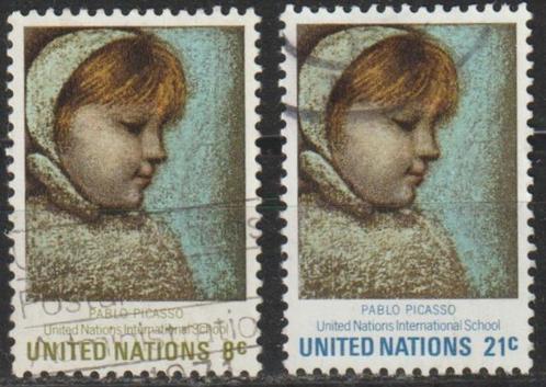 1166. VN New York 240/41 gest. Int. School LET OP = gest., Postzegels en Munten, Postzegels | Amerika, Gestempeld, Noord-Amerika