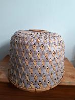 Rieten hanglamp lampenkap lila/ neutraal, Ophalen of Verzenden, Zo goed als nieuw, Minder dan 50 cm